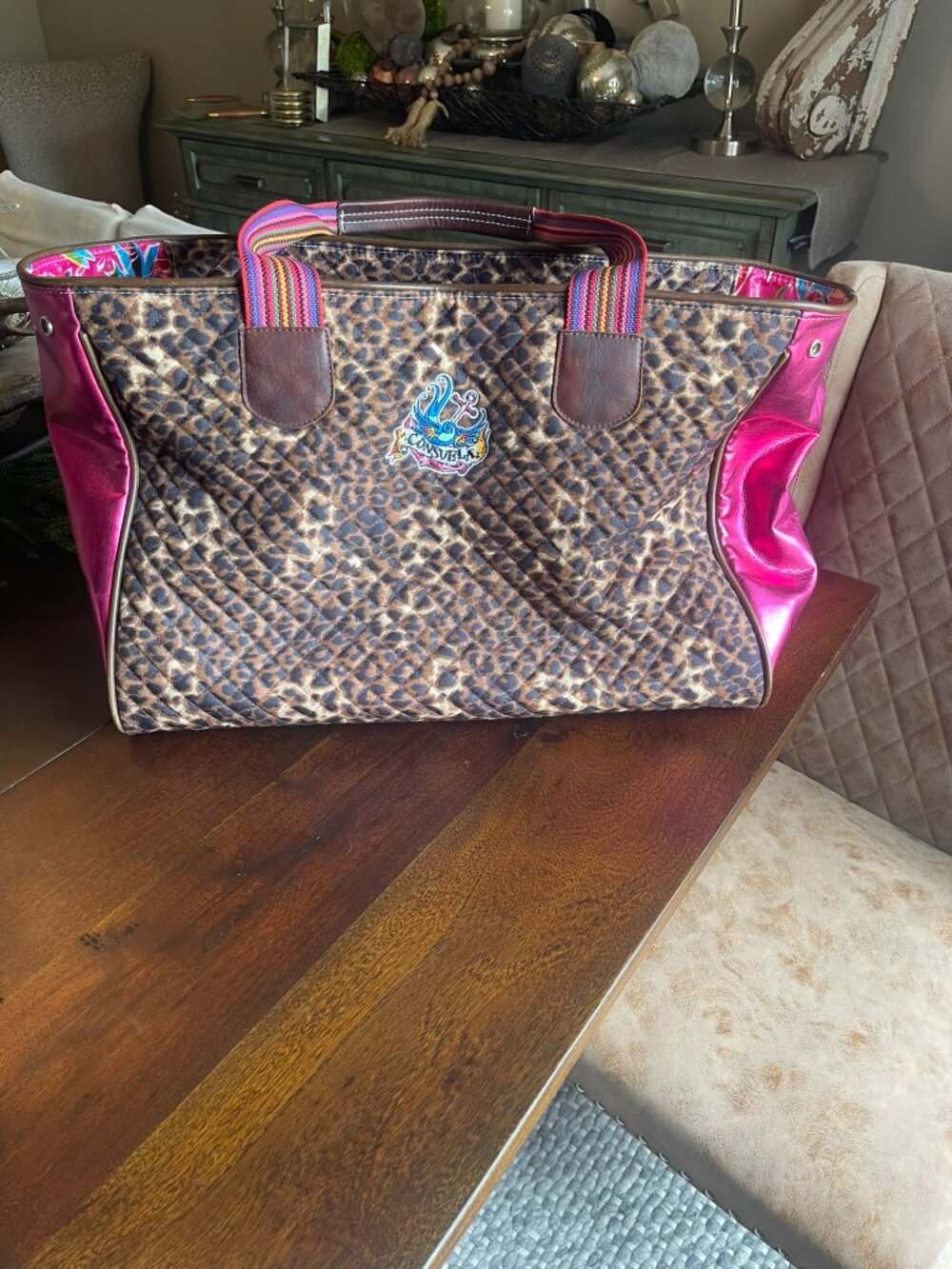 Retired Leopard Print Consuela Max Tote Weekender
